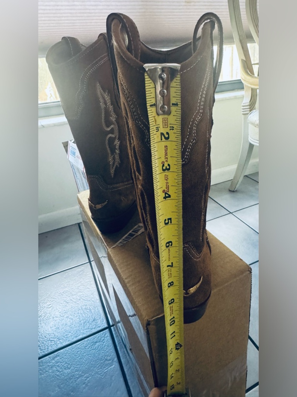 ZADIG & VOLTAIRE Women's Tex Almond Toe Western Boots in Cognac Size: EU 37/US 6 - Picture 12 of 13